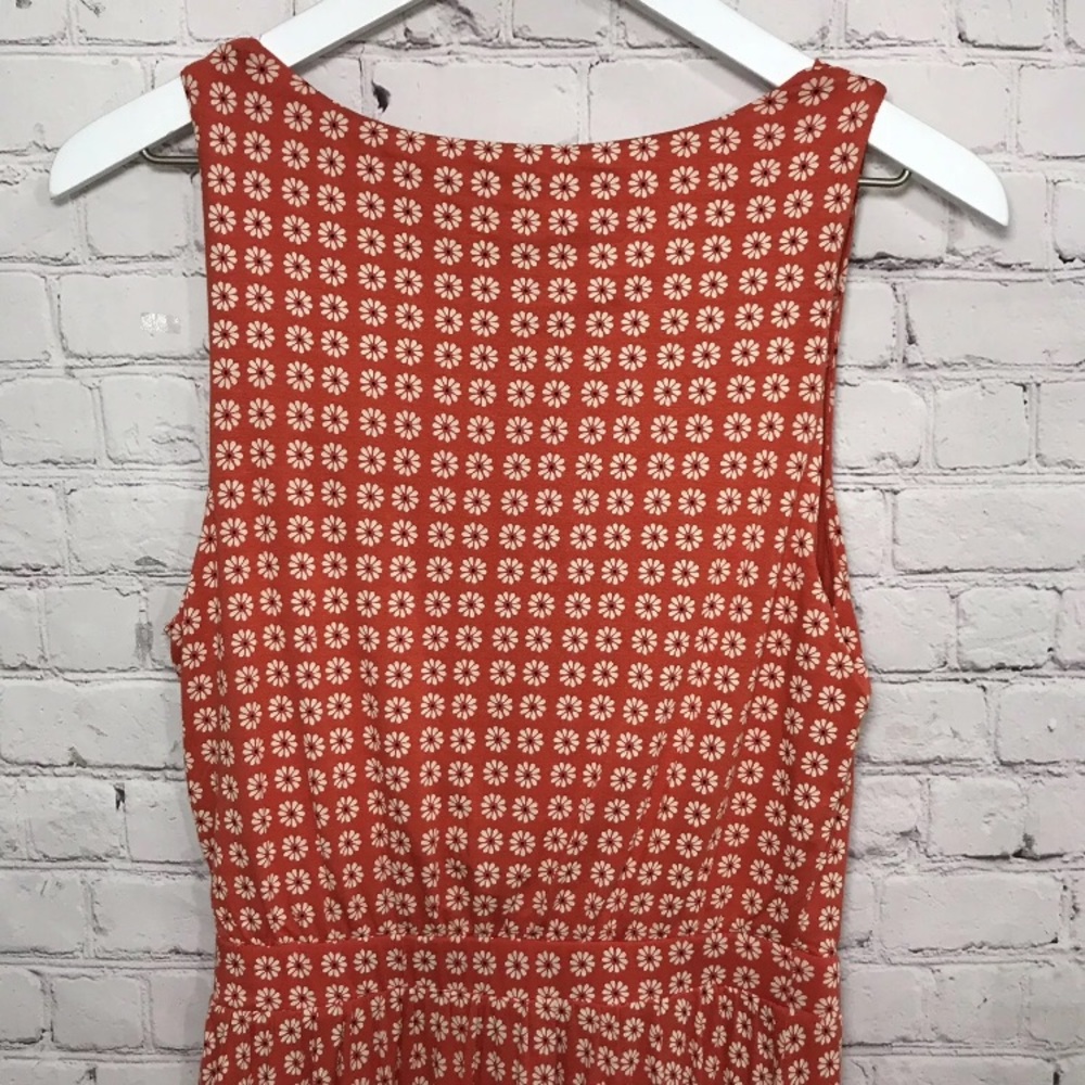 Anthropologie Dress Maeve Vintage Orange Print Sleeveless A-Line Stretch New S - Picture 7 of 10